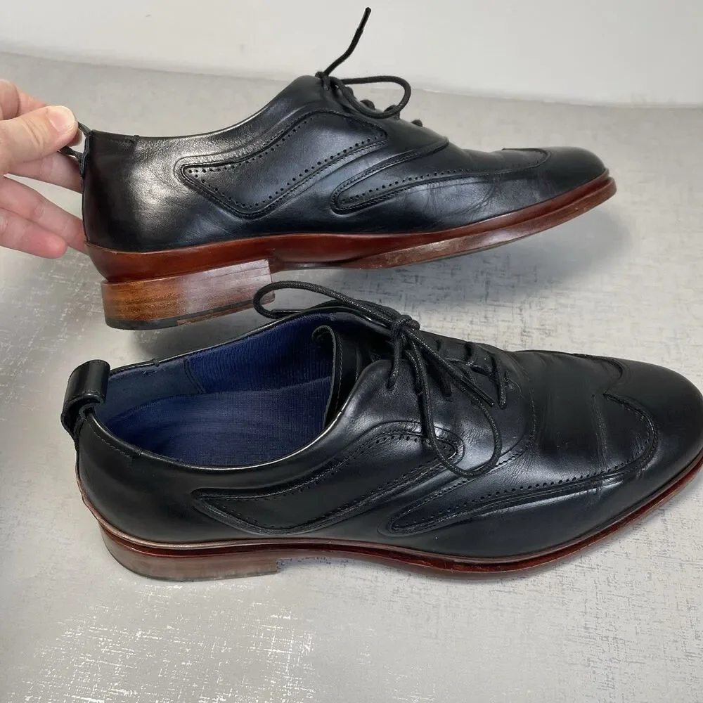 Cole Haan Men's 8.5 M‎ Black Leather Washington Grand 2.0 Oxford Shoes C28182